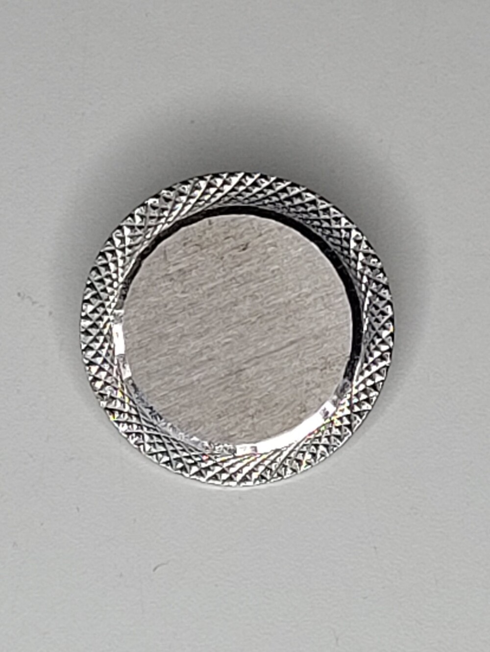 Vintage Lamode Sterling Silver Blank Brushed Monogram Brooch Pin Diamond Cut